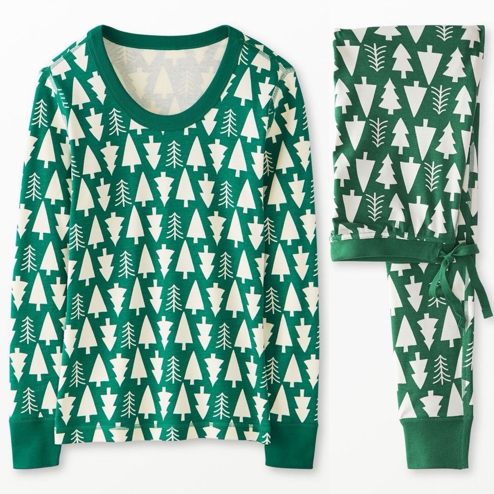 Women’s Hanna Andersson Winter Green long John pajama set